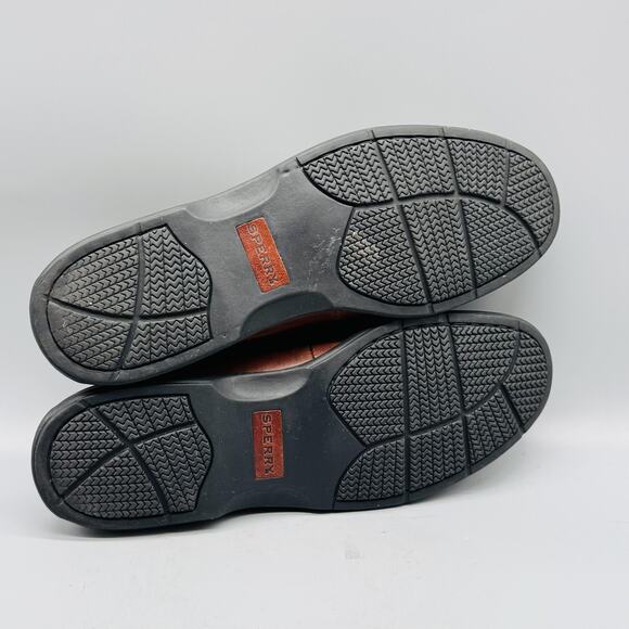 Sperry Shoes Mens 8.5 Brown Black Leather Tassel Loafers Kiltie Slip On Moc Toe - Picture 9 of 12